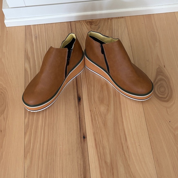 NEW Houston Ridge Selora Rise Brown Platform Ankle Boots - Picture 3 of 5